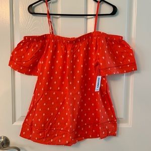 Orange off-the-shoulder top🧡